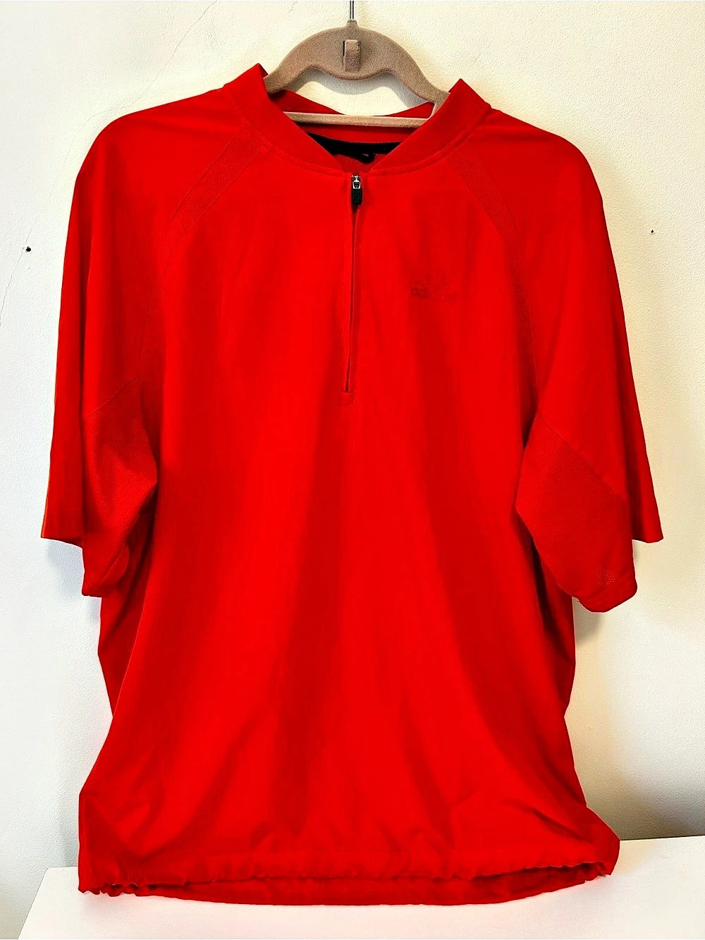 adidas Short Sleeve Quarter-Zip Windbreaker Pullover Training Top M